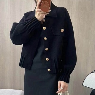 앤드스타일 여성용 하이엔드 카라 긴팔 니트 자켓