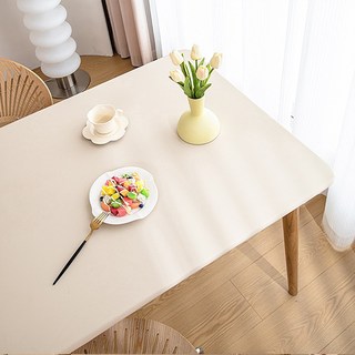 러빙랩 탄력 밴딩 가죽 식탁커버, 아이보리, 80 x 120 cm, 1개