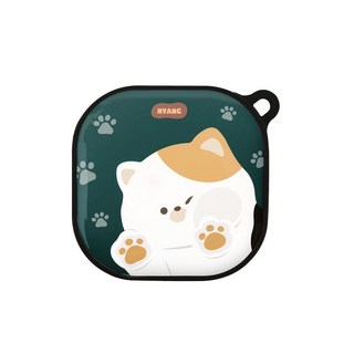 나인어클락 냥이 젤리 갤럭시 버즈 라이브 /버즈2 케이스, 삼색냥 블랙