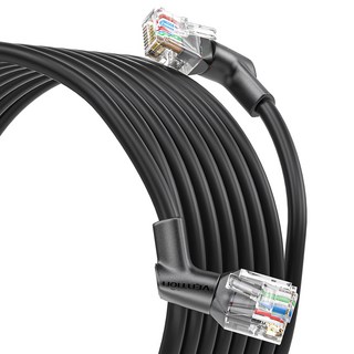 벤션 360도 회전 꺽임형 CAT6A OFC 코어 초고속 기가 랜선, 블랙, 1개, 1m