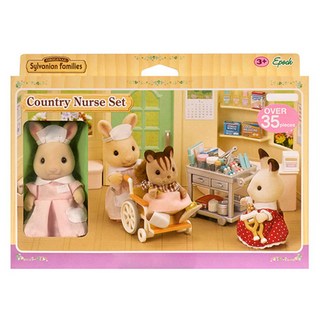 EPOCH Sylvanian Families 森林家族 牛奶兔護士公仔, 含35種以上醫院道具, 1組