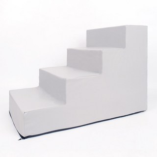 딩동펫 반려동물 바이엘 가죽 방수 논슬립 계단 4단, 그레이, 1개