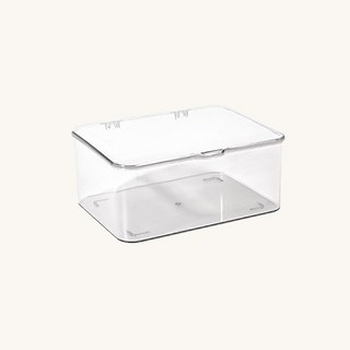 MF스토어 하드 다용도 마스크팩 면봉 화장솜 사무용품 수납 보관함, 투명, 1개