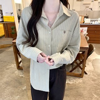 루나걸 여성용 에폴 스트라이프 셔츠 L25FST070819