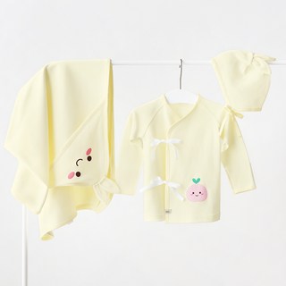맘스네이처 오가닉 신생아 출산 선물 배냇저고리 + 속싸개 + 모자 세트