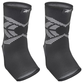 Reebok運動護踝，透氣舒適，黑灰色，2個，L尺寸(22.5 x 12.5 x 0.5cm)，運動防護必備, L(22.5 x 12.5 x 0.5cm)