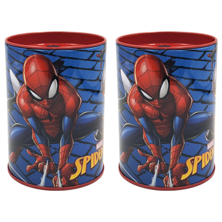 MARVEL 漫威 SPIDER-MAN 蜘蛛人 筆筒存錢筒 Set 2, 鐵製, 紅色, 1組