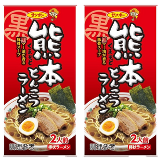 三寶 棒狀熊本豚骨風味拉麵，口感Q滑，可搭配多種料理，濃郁湯頭，Q彈滑順, 2包