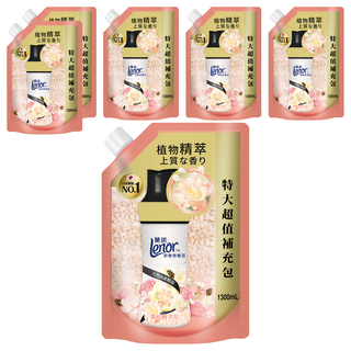 Lenor 蘭諾 衣物芳香豆 雪松梔子花 特大補充包, 6包, 1.3L
