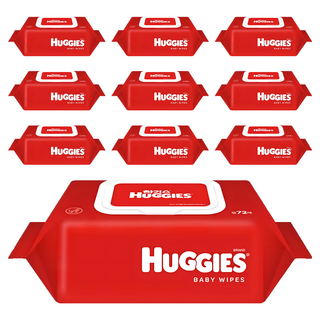 HUGGIES 好奇 寶寶濕紙巾 掀蓋式, 10包, 72張