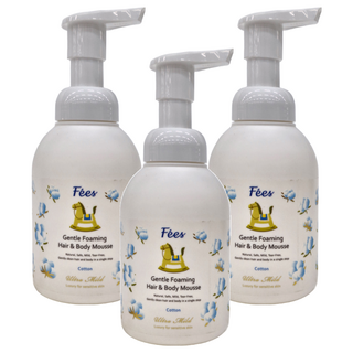 Fees BEBE 嬰兒洗髮沐浴泡泡 清新舒棉, 400ml, 3瓶