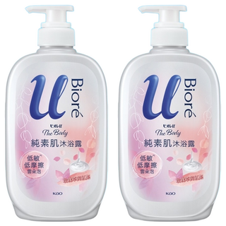 Biore 蜜妮 純素肌沐浴露 玫瑰草與紅茶, 2瓶, 650g