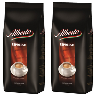 Alberto 艾伯特 義式咖啡豆 Espresso 全豆,德國原裝進口 優質咖啡豆 義式烘焙, 咖啡豆(無研磨), 1kg, 2包