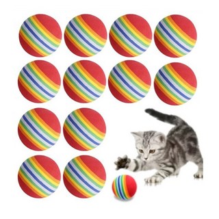 라라마켓 레인보우 볼 고양이 장난감 무소음 공 42mm 12개 세트 상품 이미지