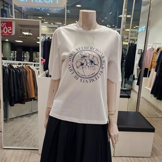 온앤온 퍼프소매 플라워 프린팅 티셔츠 NJW5ME329