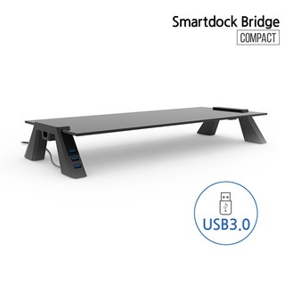 C706 스마트독브릿지 컴팩트 USB 3.0 블랙/블랙 강화유리 모니터 노트북 받침대, 1개, 블랙