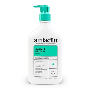 AmLactin Calm & Renew 로션 399.7g14.5온스 - 민감한 피부를 위한 테라피 바디 및 페이스 모이스처라이저 젖산 AHA 진정 생강 뿌리가 함유된 건조한, AmLactin Calm & Renew 로션, 399.