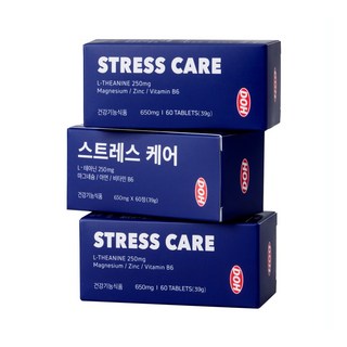 DOH 스트레스 케어 정신과전문의 대표가 만든 영양제 (테아닌 트립토판 마그네슘 비타민 B6 아연) [원산지:국산], 3개, 60정
