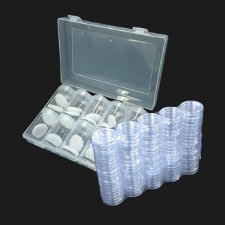 수집용품 코인 보관함 주화 케이스 박스(10P) 100개 캡슐 세트, 주화케이스박스세트 19mm 캡슐