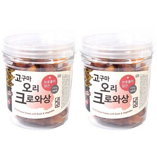 아침애간식 강아지 크로와상 200g, 2개, 고구마 + 오리고기 혼합맛