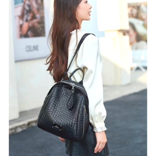 [이루다23]여성 위빙 가죽 데일리 백팩_ED341