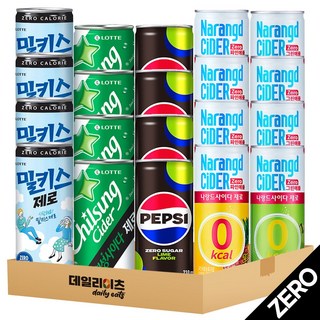 [데일리이츠] 제로칼로리 5종 4개씩 20캔 믹스세트, 1세트, 245ml 대표 이미지 - 제로 탄산음료 추천