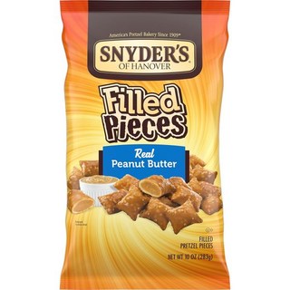 Snyder's of Hanover 과자 칩 스나이더스 오브 해노버 프레첼 조각 허니 머스타드와 양파 11.25 온스, Peanut-Butter, 10 온스 (1팩), 1개