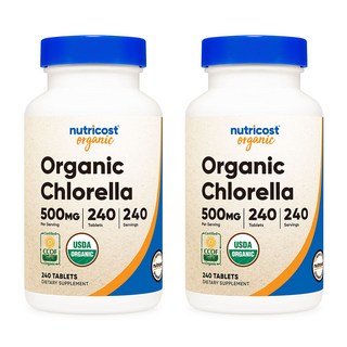 뉴트리코스트 오가닉 클로렐라 500mg 240태블릿 2병, 240정, 2개