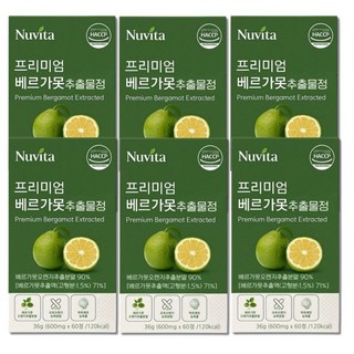 유로바디 베르가못 정품 폴리페놀 100% 식악처인증 BPF 건강약방, 6개, 60정