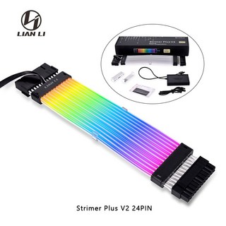 Lian Li Strimer Plus V2 네온 PSU 연장 케이블 ARGB ATX 24Pin GPU 8PinX2 X3 분리형 소프트 실리콘 및 탈착식, Motherboard 24PIN
