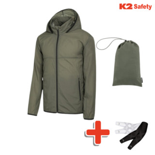 K2 safety 휴대용 바람막이 남자 경량 방수 방풍 자켓 +블루안트팔토시 증정