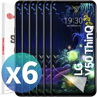 스톤스틸 3+3 LG V50 ThinQ 풀커버 지문인식 우레탄 TPU 액정 보호 필름 6매, 1세트