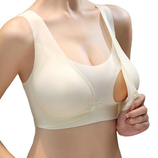 임산부 Women's Breathable Support Nursing Bra - Seamless Anti-Dropping Design for Postpartum and Brea
