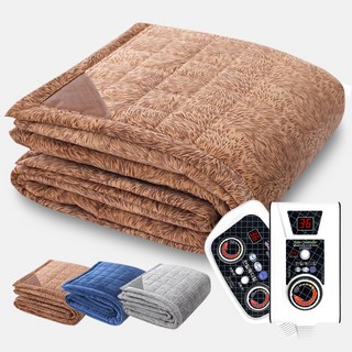 한일메디칼 인체감지 극세사 탄소 카본 전기 온열 매트, 브라운, 브라운 더블 2인용 150 x 200 cm