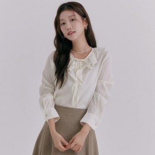 로엠 여성용 러플카라 블라우스