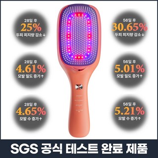펄케어 터치뷰티 글로벌 VITA 음이온 헤어 스트레이트 브러쉬 두피 마사지기 탈모 관리기, 오렌지