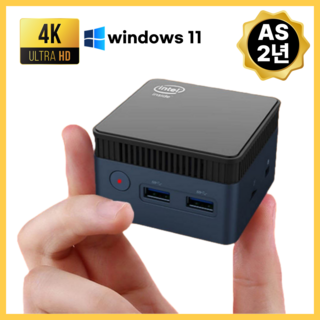 [이지컴] 초소형 올인원 미니 PC DDR5 12GB win11 한글 NVMe 탑재 데스크탑, 램12GB/SSD128GB(WIN11), WIN11 Pro, 블랙, EZ101, 128GB
