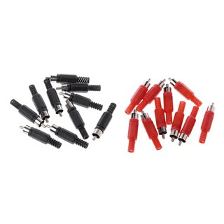 20 개 PCS Black Red Solder RCA 남성 플러그 O 비디오 어댑터 커넥터, 다른