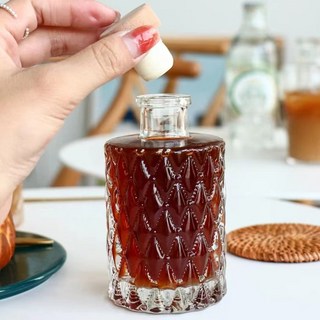 파텔라이 재사용 주스병 2 위스키병 작은 채룡 생강용 유리병 위스키를 유리공병, 150ml 메쉬, 1개