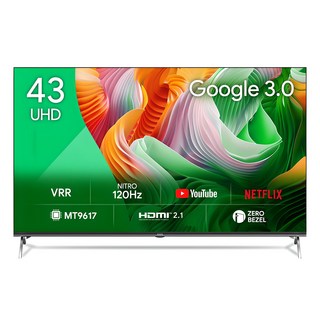 더함 4K UHD 스마트 55 120Hz 돌비 AI 구글 3.0 게이밍 TV, 109cm(43인치), UA431UHD M9X CHIQ CINEMA60 2024, 스탠드형, 고객직접설치