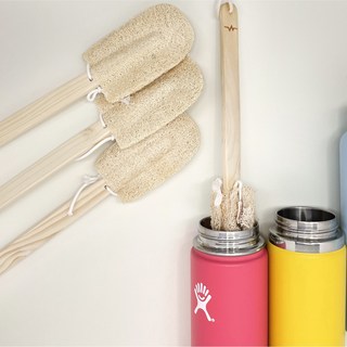 천연 수세미 젖병솔 텀블러세척솔 물병솔 좁은병솔 브러쉬, 3개