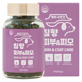 강아지 피부병 곰팡이성 피부염 피부영양제 발습진 아토피 모낭충 댕이수랏간 침향 피부&피모 100g, 1개, 피부/피모, 99정