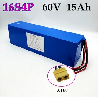 15Ah 60V 16s4p 리튬 이온 배터리 팩 2000W 전기 내장 40A BMS+충전기, 10 XT60, 01 CHINA, 1개