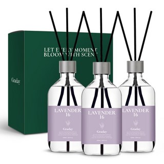 그라데이 디퓨저 520ml 선물세트, 라벤더 16, 3개