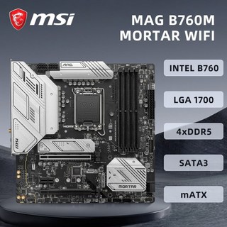 MSI MAG B760M 모르타르 WIFI 마더보드 Intel B760 메인보드 지원 LGA1700 Intel 12th 13th 프로세서 CPU P, 01 마더 보드, 1개