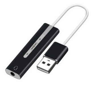 2 in 1 외부 사운드 카드 USB 3.5mm 잭 7.1 채널 3D 오디오 헤드셋 컴퓨터 용 마이크 어댑터, Black, 1개