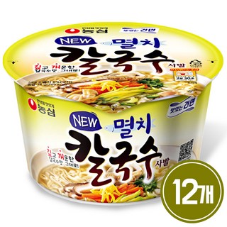농심 멸치칼국수 컵라면 75g, 12개