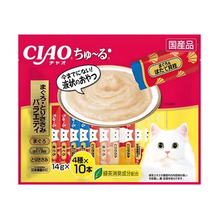 이나바 고양이 챠오츄르 버라이어티 간식, 혼합맛(참치/닭가슴살), 560g, 1개