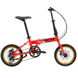 텐바이크 LEAPER 2025년형 접이식 자전거 7단 고급 프레임 디자인 휴대용, 1개, 153cm, 오렌지16인치