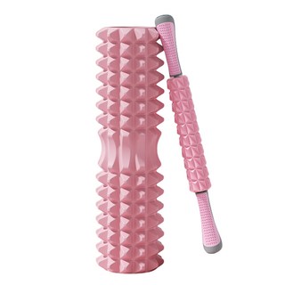 돌기폼롤러 다기능 릴렉스 마사지 롤러 세트 45cm, 1세트, 핑크
